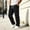 Black, variant on Mens Cargo Sweatpants Loose Straight Leg Drawstring Elastic Waist Multiple Pockets Gym Sweats Lounge Pants