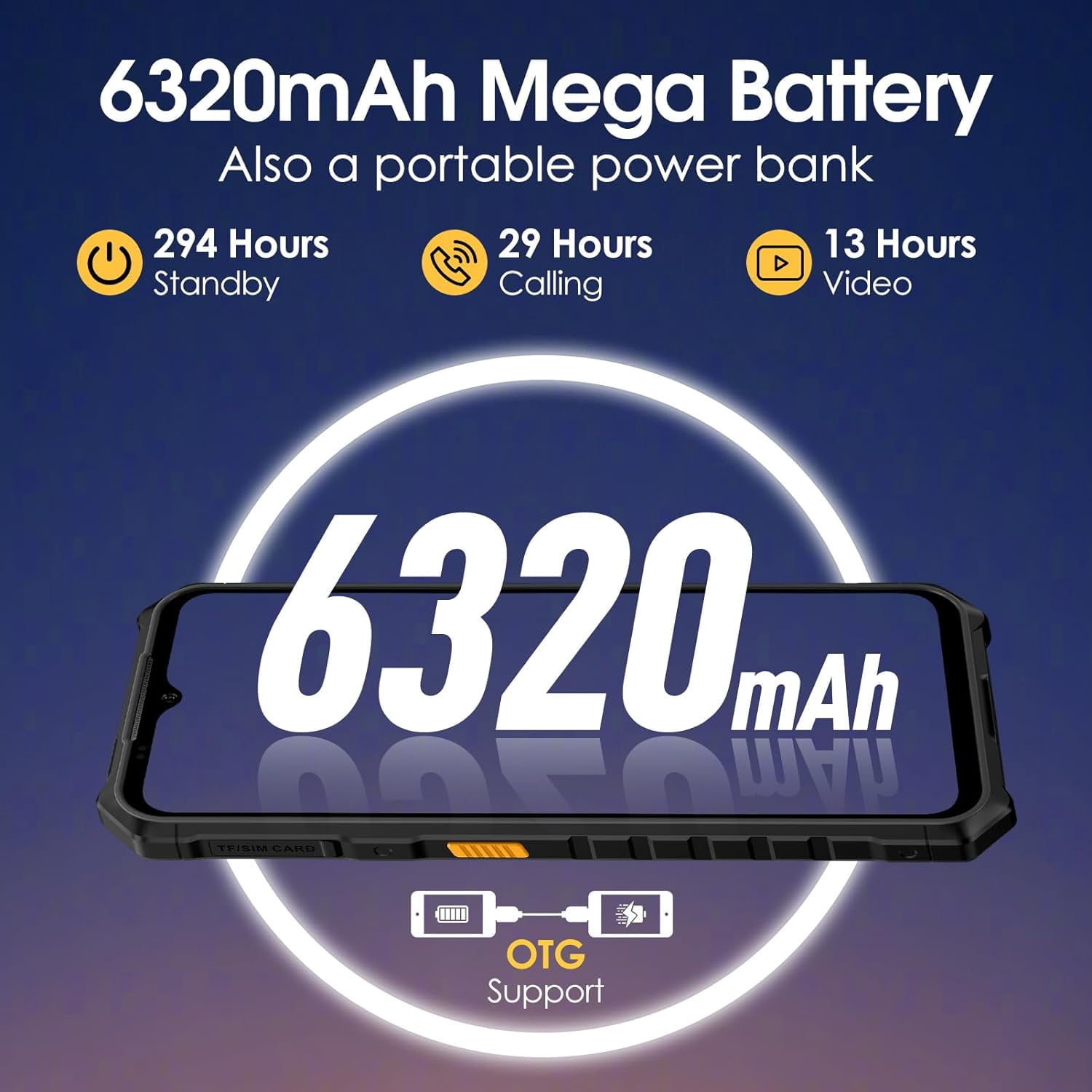 Ulefone Armor X13 Rugged Phone, 12 64GB, 50MP Rear Camera, 24MP Night Vision Camera, Android 15 OS Rugged Smartphone