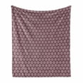 thumbnail image 1 of Orient Soft Flannel Fleece Throw Blanket, Boho Middle Eastern Mandala Geometric Moroccan Classic Traditional Grid Pattern, Cozy Plush for Indoor and Outdoor Use, 60" x 80", Maroon White, by Ambesonne, 1 of 5