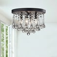 thumbnail image 2 of The Lighting Store Claudia 4-Light Black Flush Mount with Clear Crystal Drops, 2 of 5