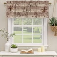 thumbnail image 2 of 2 Pack Country Star Brown Valances for Windows Bedroom Living Room Window Treatments, Farmhouse Vintage Plants Wooden Rod Pocket Valance Drapes Short Kitchen Curtains Over Sink 60"x18", 2 of 8