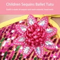 thumbnail image 4 of Qarigey Lentejuelas Ballet Dance Dress Niños Niñas Mesh Tulle Tutu Disfraces Dancewear Shiny Garments Wristband School 140cm Type3 NO3, 4 of 6