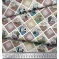 thumbnail image 2 of Soimoi Silk Fabric Frame,Jug & Flower Pot Patchwork Printed Fabric 1 Yard 42 Inch Wide, 2 of 3