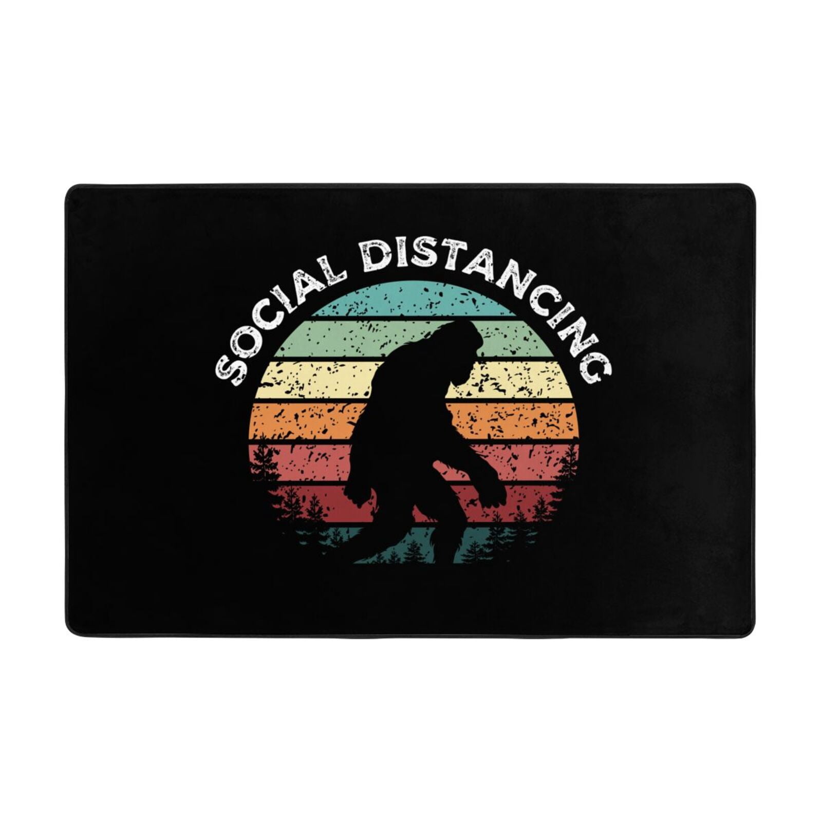Social Area Rug XMXT Non-Slip Area Rug, Social Alienation Sasquatch Print Polyester ...