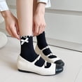 thumbnail image 5 of AWZXDE Women Bow Mary Jane Socks Cute Ruffle Edge Breathable Soft For Dress Cute Socks For Women Japanese, 5 of 5