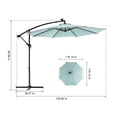 thumbnail image 2 of 10ft Solar LED Offset Hanging Market Patio Umbrella  ( khaki ), 2 of 7