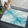 thumbnail image 4 of Rectangle Area Rug 2x3ft,Gradient Teal Marble Texture Washable Carpet Non-Slip Runner Accent Rugs Indoor Floor Mat for Bedroom Living Room Decor,Abstract Watercolor Geometric, 4 of 9