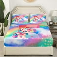 thumbnail image 3 of Erosebridal Cartoon Unicorn Sheet Set King, Glitter Rainbow Bedding Sets King Size, Monogrammed E King Sheet Sets, Breathable Room Decor, 4 Pieces, 3 of 7