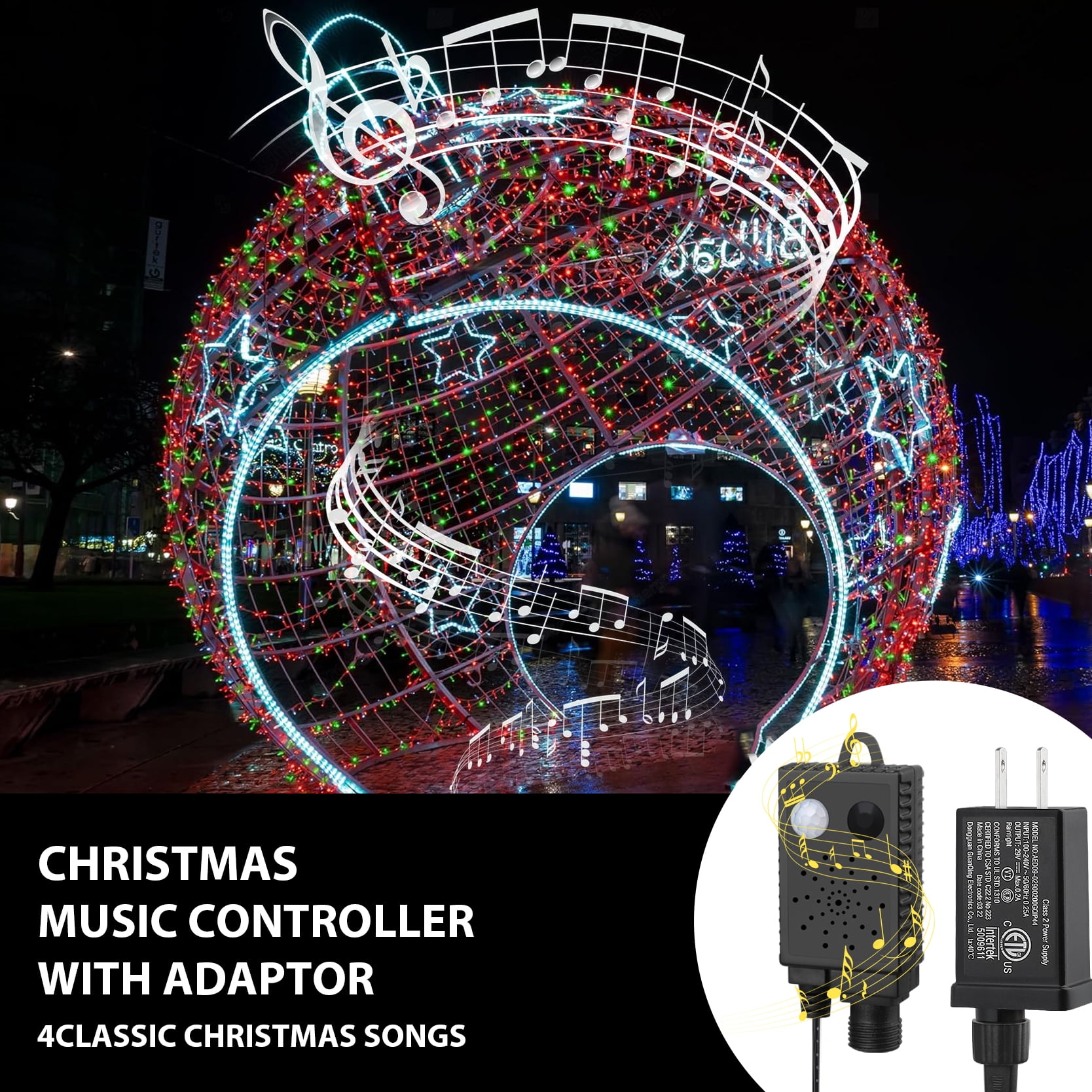 66ft Music Christmas Mini Lights with Motion Sensor Controller,200 LED Fairy Starry String Light Plug in for Indoor Outdoor Xmas Tree Wedding Party Decoration (Red Green White)