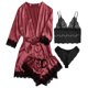 thumbnail image 4 of Conjunto de cuatro piezas de lencería sexy de Europa y Estados Unidos, pijama de talla grande, camisola sexy de encaje para mujer, 4 of 5