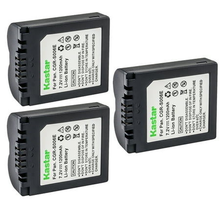 Kastar 3-Pack CGA-S006 Battery Replacement for Panasonic Lumix DMC-FZ50EEK Lumix DMC-FZ50EES Lumix DMC-FZ50EF Lumix DMC-FZ50EGM Lumix DMC-FZ50K Lumix DMC-FZ50S Camera