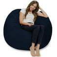 thumbnail image 3 of Chill Sack Bean Bag Chair, Memory Foam Lounger with Microsuede Cover, Kids, Adults, 4 ft, Navy, 3 of 7