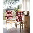 thumbnail image 3 of nqOlkjepod Red Moire Chair Covers Set of 4, Decorative Chair Back Cover, Water Ripple Stripe Farmhouse Dining Room Chair Slipcovers Removable Chair Protectors Covers for Party Banquet, 3 of 7
