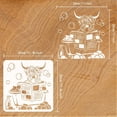 thumbnail image 2 of Cow Stencil 11.8x11.8 inch Funny Highland Cow Drawing Painting Stencils Plastic Bathing Cow Reading Newspaper Pattern Stencil Reusable Stencils for Floors Walls Furniture Decor colorful, 2 of 7