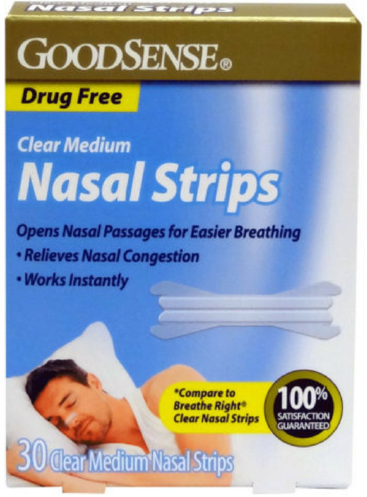 Good Sense Nasal Strips Clear, Medium