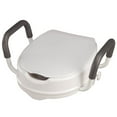 Raised 4” Toilet Seat with Padded Arms and Lid, Bathroom Toilet Riser
