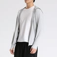 thumbnail image 4 of YLSDY Men Sun Protection Shirt Zip Up UPF 50+ Sun Hoodie Lightweight Long Sleeve Cool Hooded for Hiking Fishing Outdoor Gray XXXL, 4 of 7