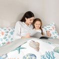 thumbnail image 4 of Manfei Cute Starfish Queen Comforter Set,Kawaii Seashell Comforter Sets Queen,White Blue,Light Gray Reversible,3pcs,1 Comforter and 2 Pillowcases, 4 of 8