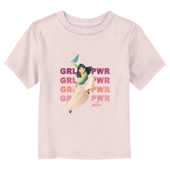 Toddler's Mulan Girl Power Princess  Graphic Tee Light Pink 2T