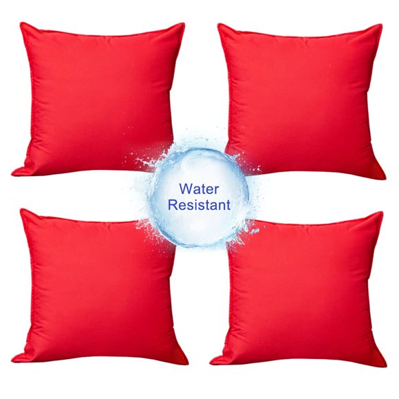 Fundas de almohada para exteriores SOFJAGETQ, 46 x 46 cm, color rojo, 4 unidades, impermeables