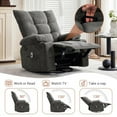 thumbnail image 3 of Swivel Rocker Recliner Chair with Heat and Massage&Adjustable Footrest for Elderly Adults,360° Swivel Rocking Sofa with Handrail and Backrest &Cup Holders Overstuffed Cushion for Back Pain Relief, 3 of 6