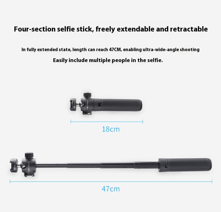 Camera Tripod Selfie Stick - Bigcan Compact Vlogging Tripod with Ball Head, Quick Release Mount and 360° Swivel for Action Camera, Smartphone, Mirrorless Camera