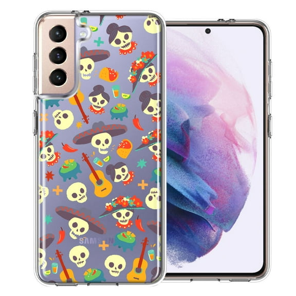 MUNDAZE For Samsung Galaxy S21 Day of the Dead Design Double Layer Phone Case Cover
