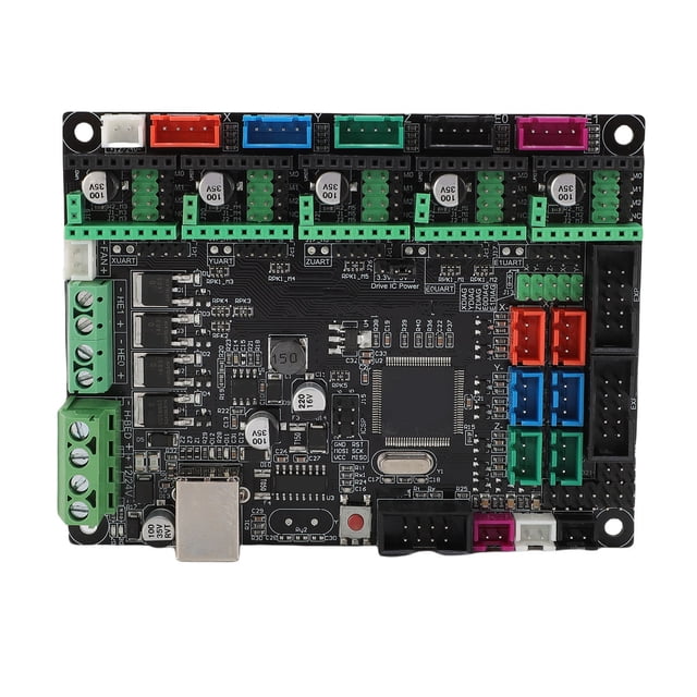 3D Printer Motherboard, Color Coded Terminals 3D Printer Control Board Easy Connection PCB Metal for A4988