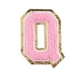 thumbnail image 2 of Cheers.US English Letter Iron On Repair Patches Alphabet Sewing Appliques Clothing Badges, with Gold Glitters Border, 2 of 7