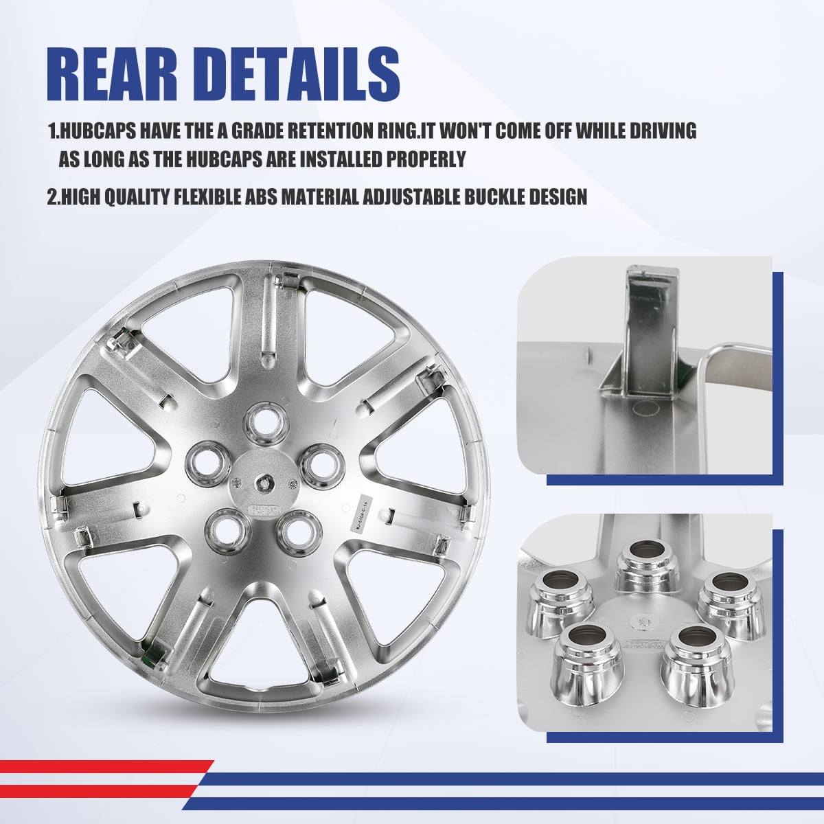 4pcs/Set 16" Hubcaps Wheel Rims Cover for 2006-2011 Honda Civic Compatible with Steel Wheels Bolt on Installation ABS+PC Material(16-inch,Chrome)