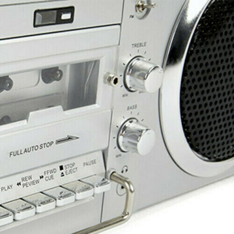 GPO Brooklyn 1980S-Style Portable Boombox - CD Player, Cassette Player, FM  Radio, USB, Wireless Bluetooth Speaker - Black