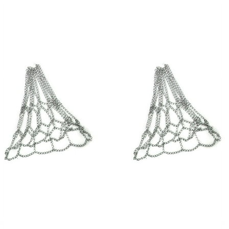 2X Sport Iron Chain Basketball Net Outdoor 12 Standard Heavy Duty Basketball Goal Replacement Net,Silver