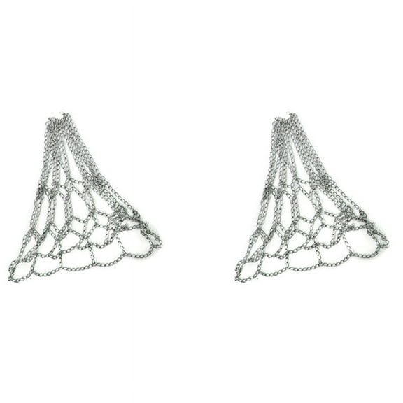 2X Sport Iron Chain Basketball Net Outdoor 12 Standard Heavy Duty Basketball Goal Replacement Net,Silver