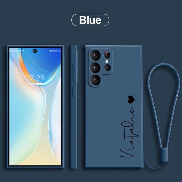 Funda de silicona líquida personalizada con nombre de corazón para Samsung Galaxy S23, S21, S20 Ultra FE, S10 Plus, S22 Ultra 5g qiuyongmign unisex