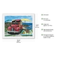 thumbnail image 2 of Pacifica Palisades Picnic - Retro Woodie Car with Surfboards - Sunset Beach - From an Original Color Painting by Scott Westmoreland - Japanese Unryu Rice Paper Art Print (Unframed) 17 x 22 in, 2 of 4