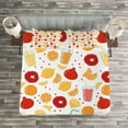 thumbnail image 3 of Ambesonne Orange Quilted Bedspread Set 3 Pcs, Fruits Juice Lemon, Queen Size, Apricot Ruby, 3 of 3