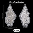 thumbnail image 2 of Computerized Embroidery Cloth Sew on Ornament Accessories Glass Rhinestone & Glittered Sequin Appliques Silver 265x135x5mm, 2 of 6