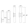 thumbnail image 3 of WAC Lighting Elementum 13" 1-Light LED 2700K Aluminum Wall Sconce in Nickel, 3 of 3
