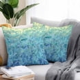 thumbnail image 2 of Throw Pillow Covers 16x16 Inch Set of 2, Turquoise Blue Teal Waterproof Outdoor Pillow Covers, Chic Stained Glass Texture Aesthetic Decorative Cushion Pillowcases for Couch, Sofa, Bed, Garden, Patio, 2 of 9