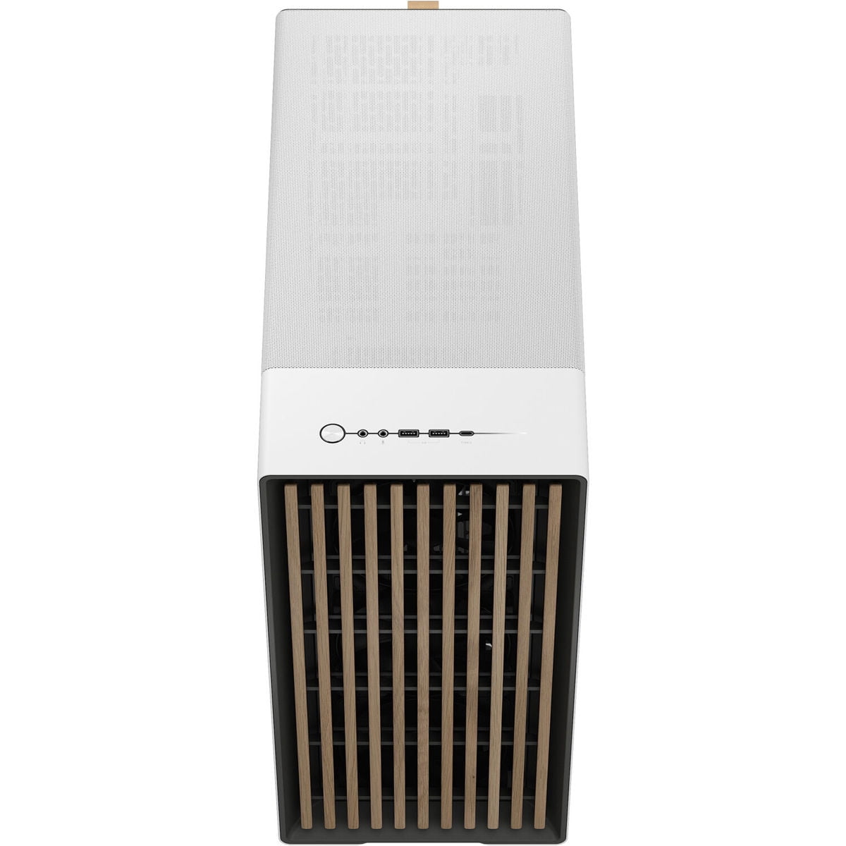 Fractal Design North XL ATX mATX Mid Tower PC Case - Chalk White Chassis with Oak Front and Mesh Side Panel - FD-C-NOR1X-03
