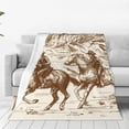 thumbnail image 1 of Balery Western Desert Cowboys1 Manta de Felpa Suave y Acogedora – Cobija de Franela Aterciopelada para Cama, Lavable y Cálida para Sofá, Mascotas, Transpirable-60"x50", 1 of 7