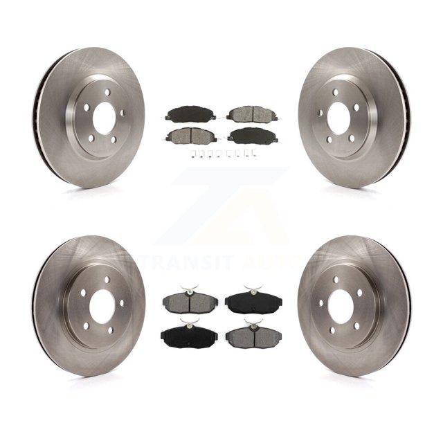 Transit Auto Front Rear Disc Brake Rotors and Semi-Metallic Pads Kit for Car Ford Mustang K8S-100905