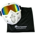 thumbnail image 3 of Birdz Lunettes Skylark Masque de Moto en TPU Blanc et Lunettes de Protection Détachables avec Verres Miroir ReflecTech Rouges, 3 of 5