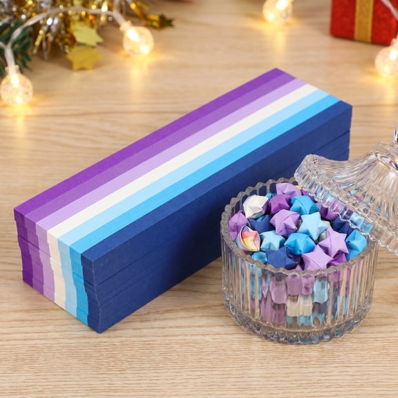 LOLIPPYY 1040Pcs Assorted Color Double Sided Origami Star Paper Strips for Decorative Crafting