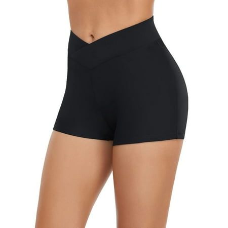 Kcodviy Women Buttons Running High Swimming Bra For Women Waist Bikini Bottoms Swim Racing Swimsuit Women Plus Briefs Beach Shorts Swim Top Swimsuits For Women Bikini Bottom Tankini Shorts S