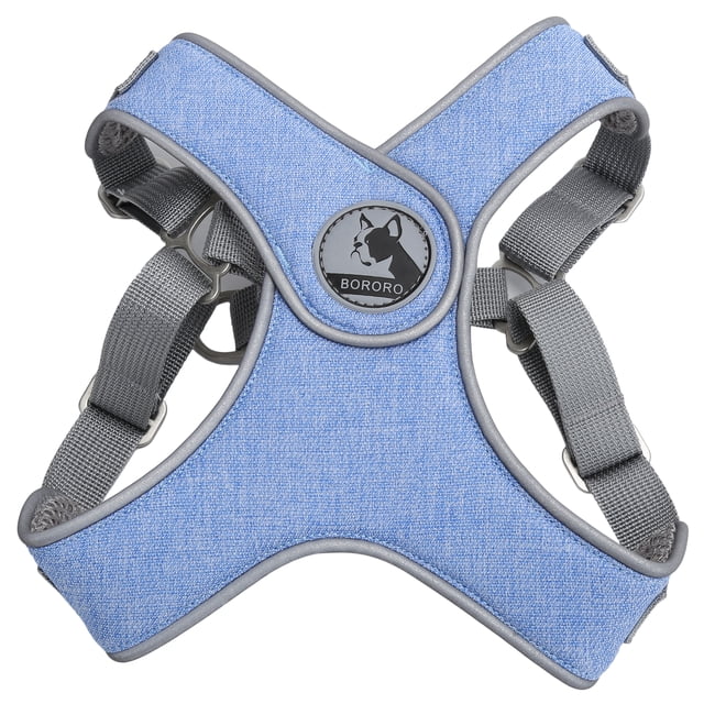 Chaleco con correa para mascotas, arnés reflectante, ajustable, transpirable, para gatos y perros, correa para caminar al aire libre, azul, XS