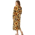 thumbnail image 2 of SEANATIVE Women's Sleepshirts Long Sleeve Cozy Button Front Nightshirt Long Length Pajama Dress Night Gown for Sleep Bedtime Home Relaxation, 2XL, Sunflower Leopard Print, 2 of 7