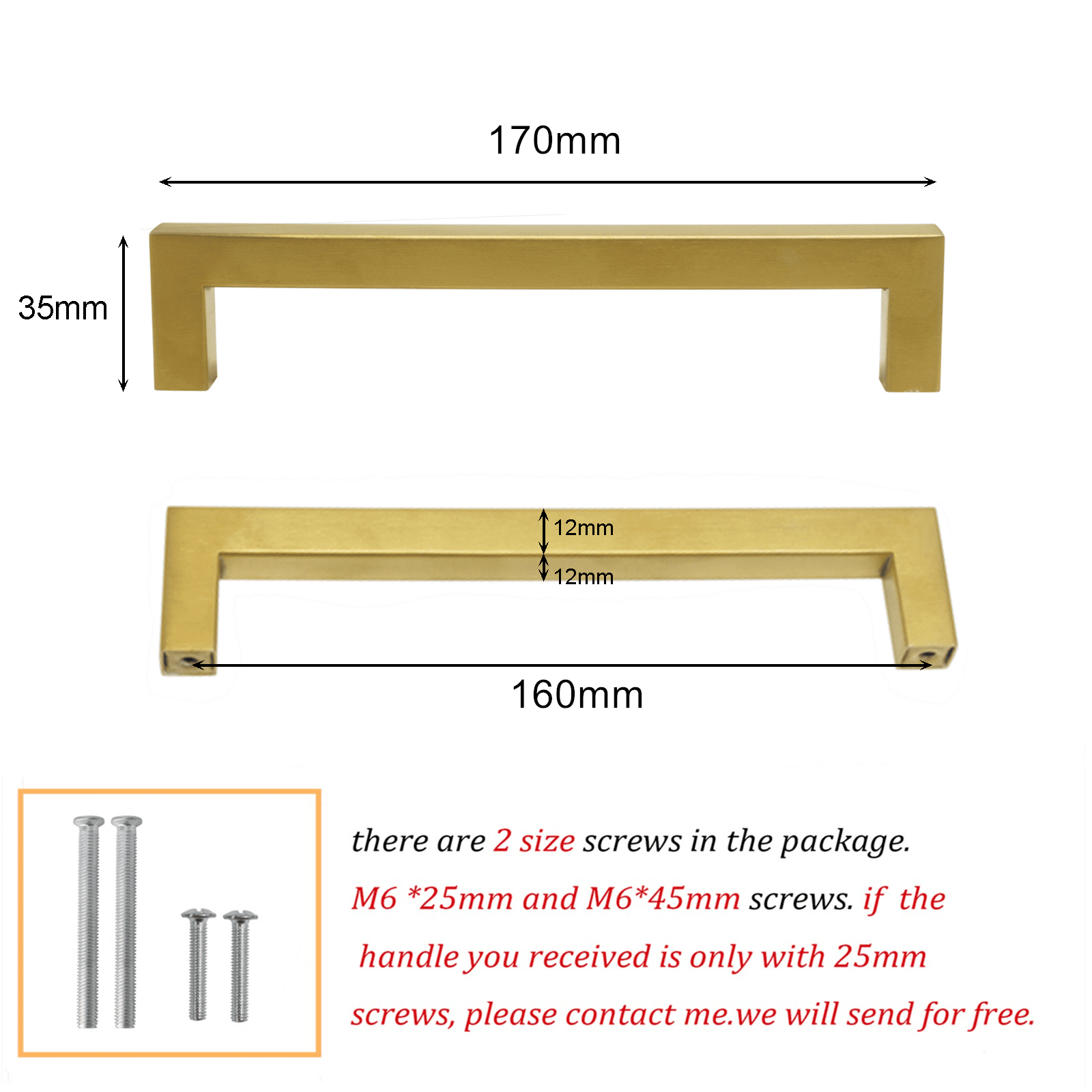 Stainless Steel Kitchen Handles Brushed Brass Drawer Pulls
