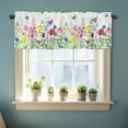 thumbnail image 2 of CoreLiving Wisteria Watercolor Print Window Valance Light Filtering Short Curtain Panel for Kitchen Bathroom Laundry Room Floral Home Decor, 2 of 6