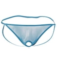 thumbnail image 2 of WZXFASHION Mens Open Front Mesh G String Pouch Underwear Panties T-Back Thong Bikini Intimates Blue XL, 2 of 6